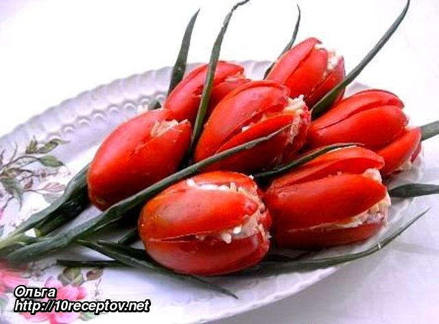 Салат с овощами "Букет тюльпанов" Салат с овощами "Букет тюльпанов"