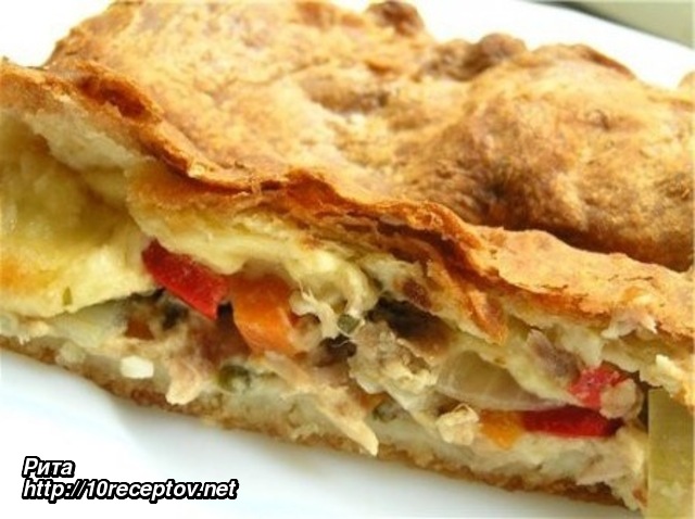 Пирог с курицей и сыром Пирог с курицей и сыром