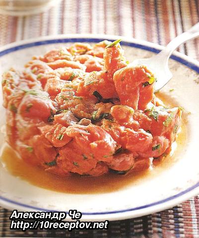 Севиче (CEVICHE) из лосося на тостадас Севиче (CEVICHE) из лосося на тостадас